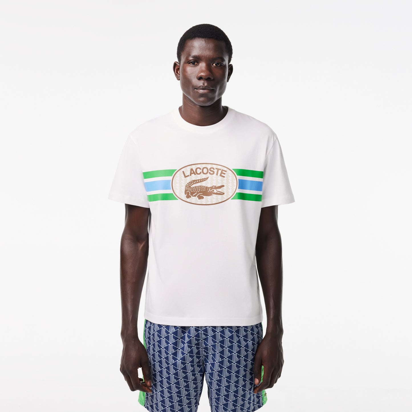 Lacoste Monogram Print Tee TH1415 // WHITE IJW 