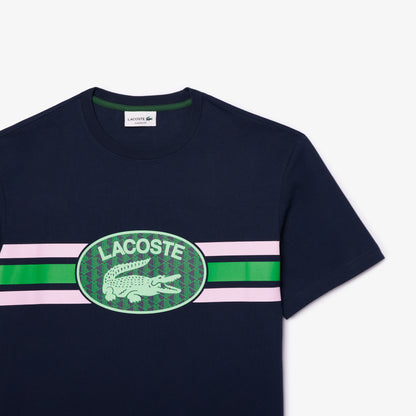 Lacoste Monogram Print Tee TH141500IJZ // NAVY 