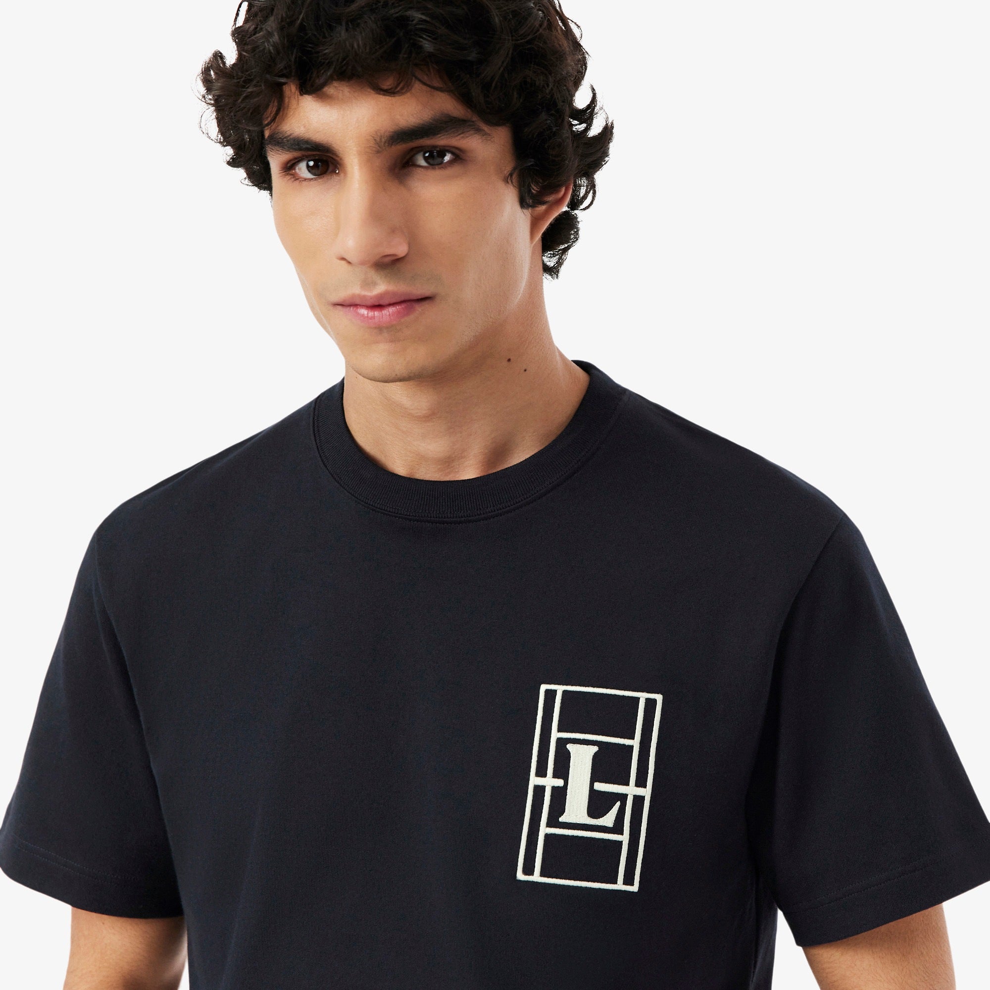 Lacoste Embroidered Heavy Jersey T-shirt // BLACK 350