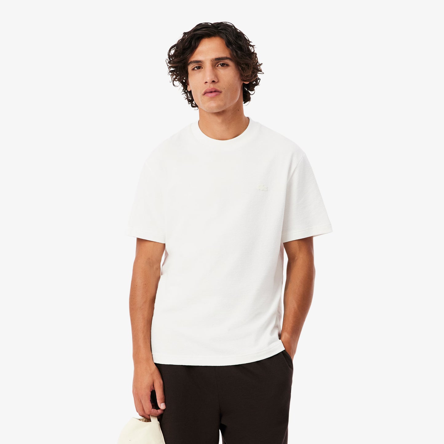 Lacoste Textured Jersey T-shirt // WHITE