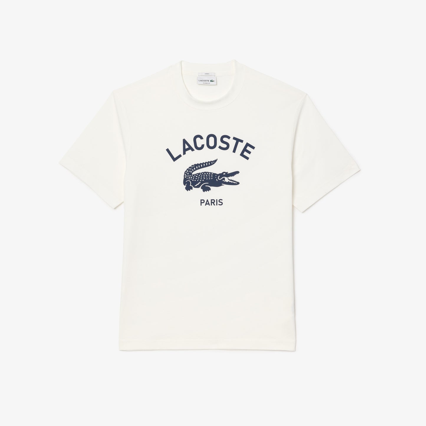 Lacoste Signature Print Cotton T-shirt // WHITE