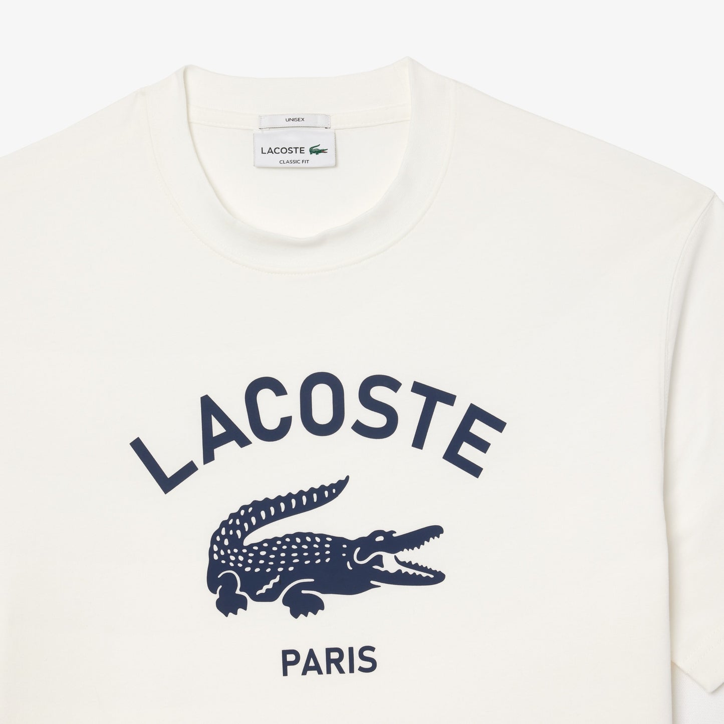 Lacoste Signature Print Cotton T-shirt // WHITE