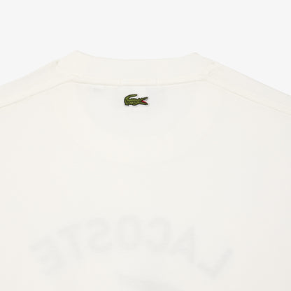 Lacoste Signature Print Cotton T-shirt // WHITE