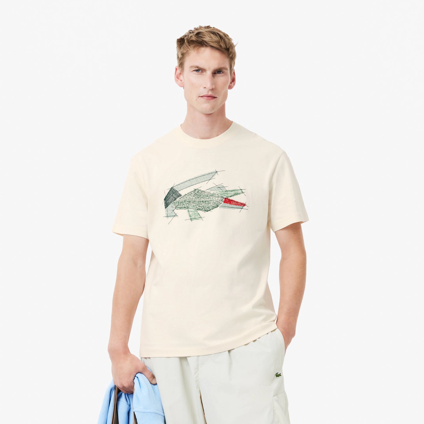 Lacoste Heavy Cotton Crocodile T-shirt TH3603 // ECRU XFJ