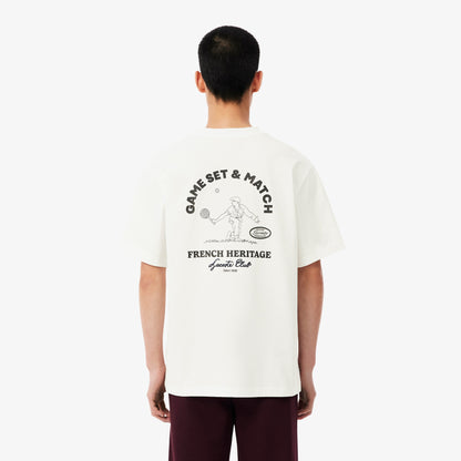 Lacoste Ultra Dry Tennis Heritage Graphic T-shirt // WHITE