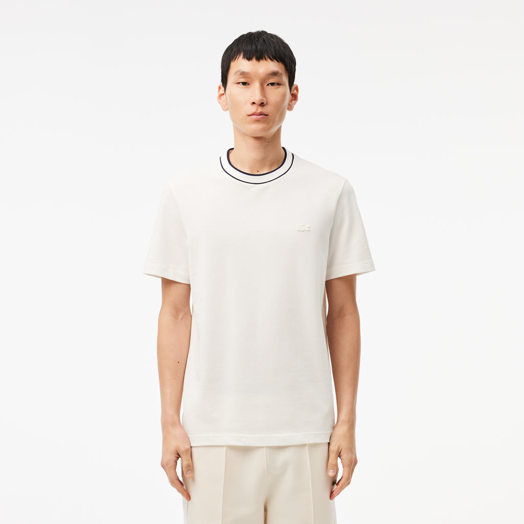 Lacoste Stretch Piqué Stripe T-shirt TH8174 // WHITE 70V