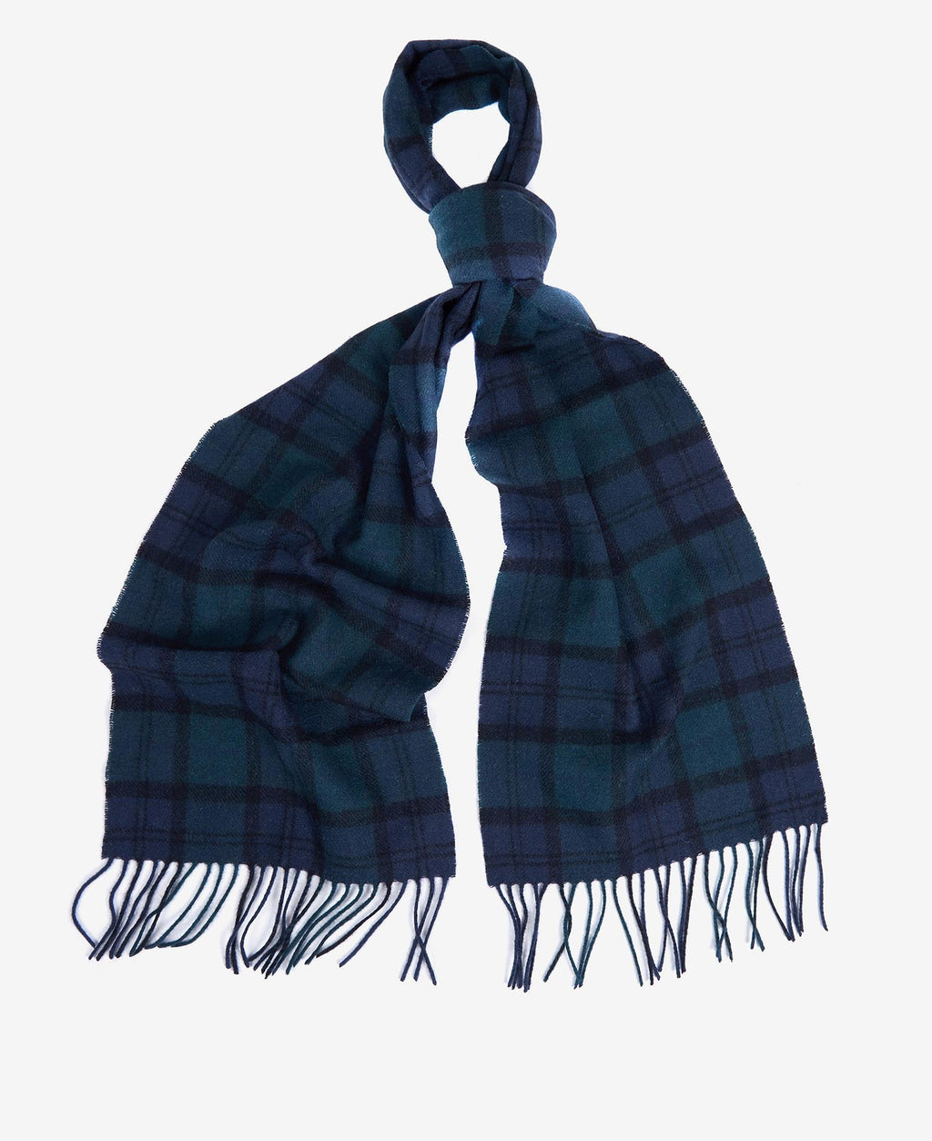 Barbour tartan Lambswool Scarf // BLACK NY91