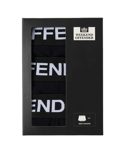 Weekend Offender Boxer Shorts Pack Of 3 // BLACK