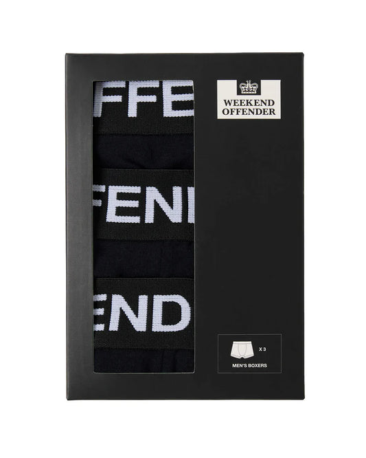 Weekend Offender Boxer Shorts Pack Of 3 // BLACK