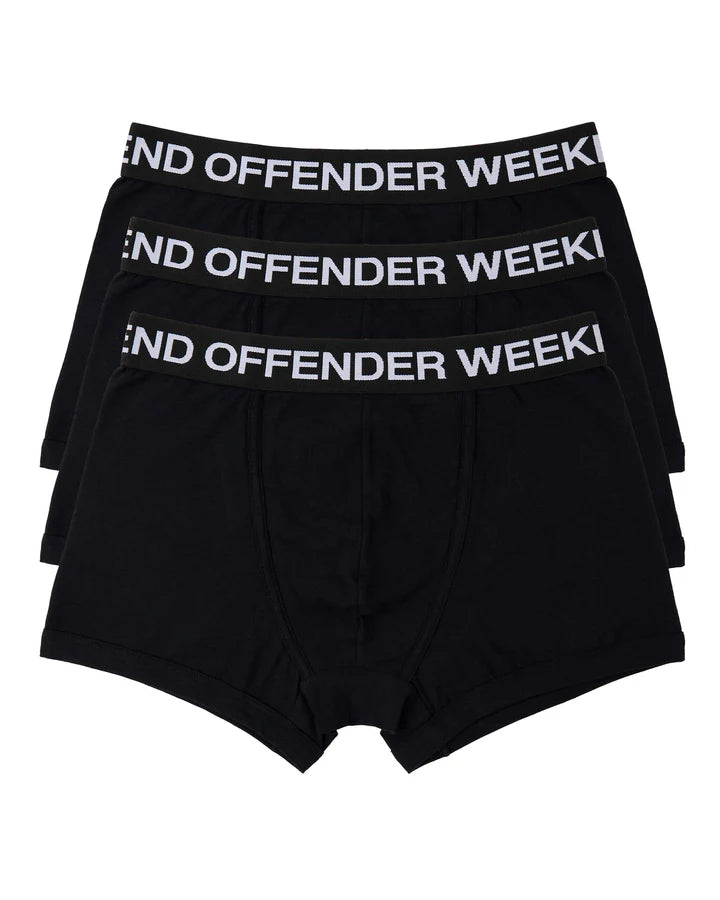 Weekend Offender Boxer Shorts Pack Of 3 // BLACK
