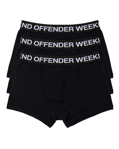 Weekend Offender Boxer Shorts Pack Of 3 // BLACK