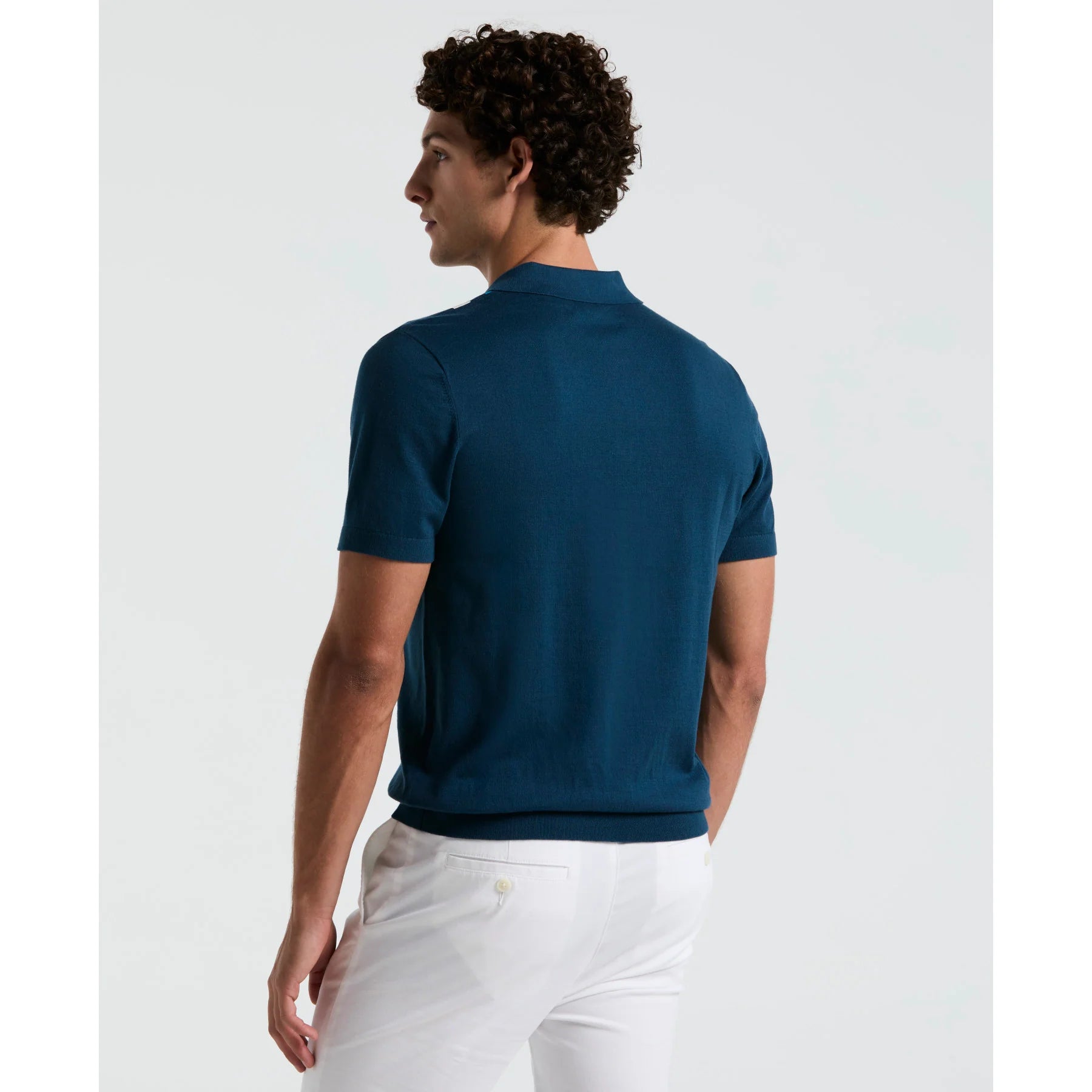 Penguin Vertical Stripe Sweater Polo OPGS2506 // BLUE WING
