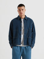 Farah Mattison Frost Finish Overshirt // AEGEAN BLUE