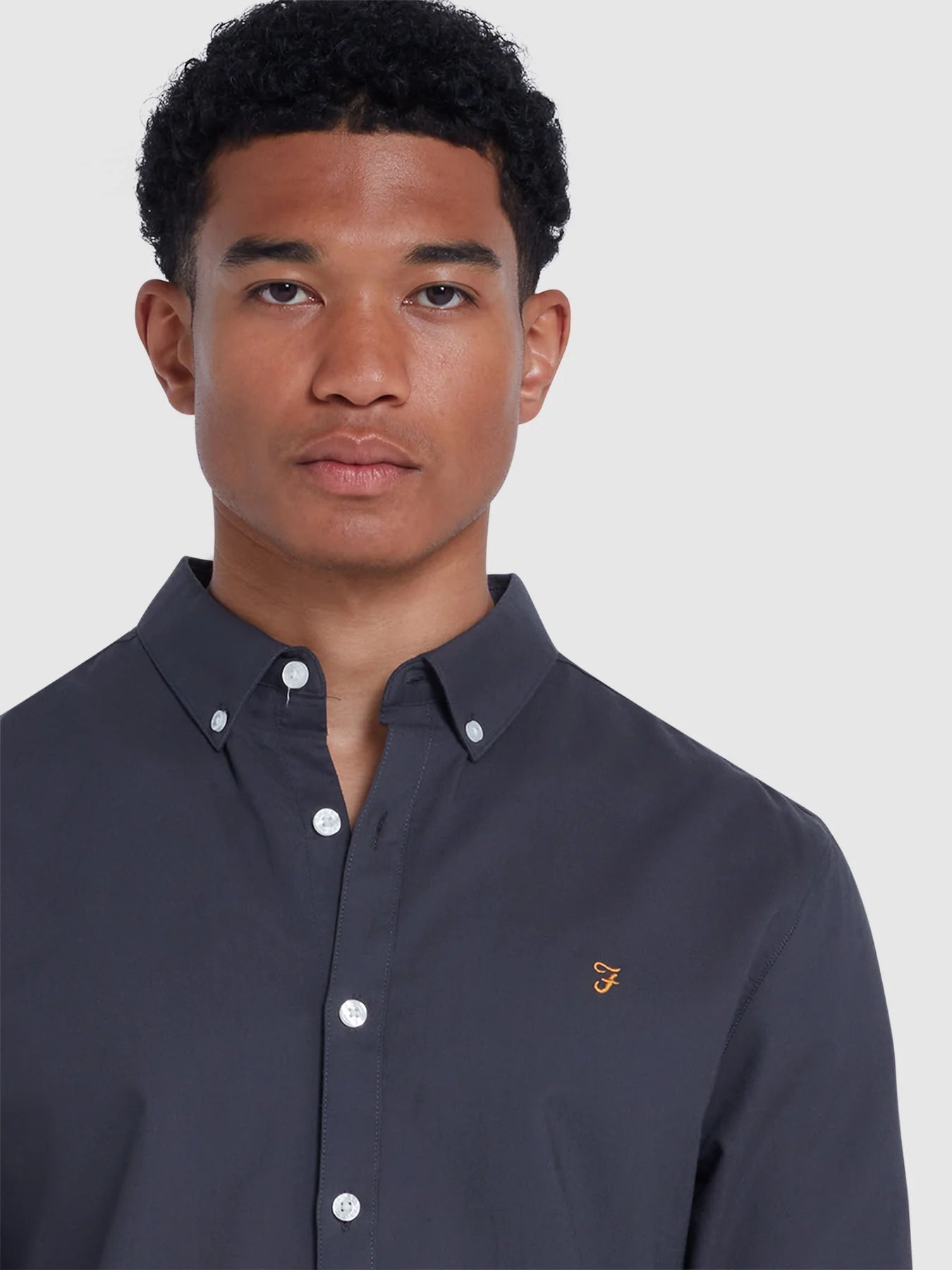 Farah Brewer Oxford LS Shirt // CHARCOAL