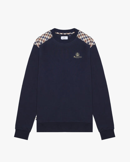 Aquascutum Active CC Shoulder Crewneck B005_SW011 // NAVY