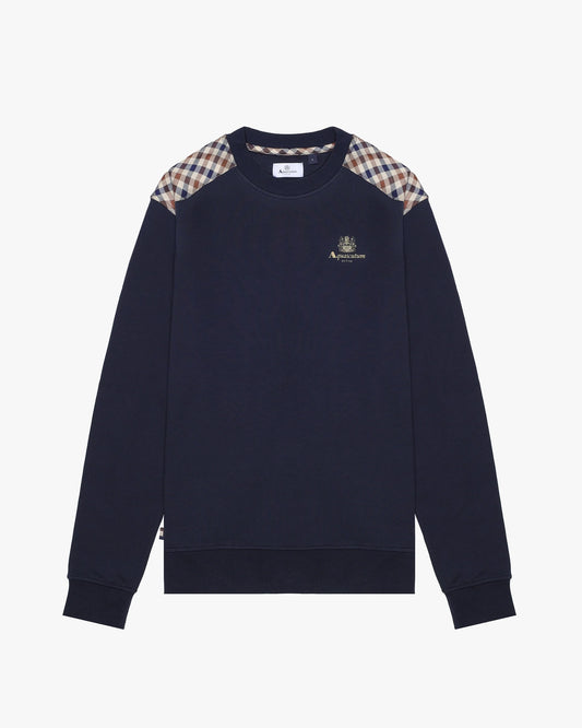 Aquascutum Active CC Shoulder Crewneck B005_SW011 // NAVY