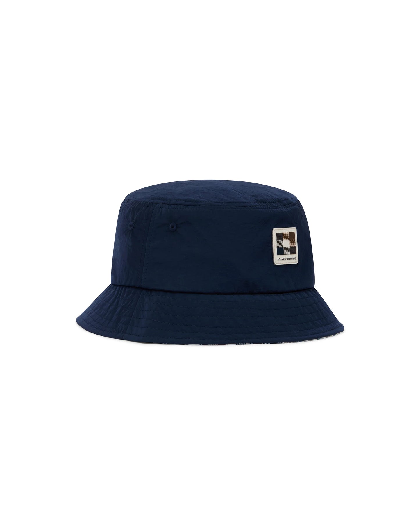 Aquascutum Active Lamina Badge Bucket Cap // NAVY