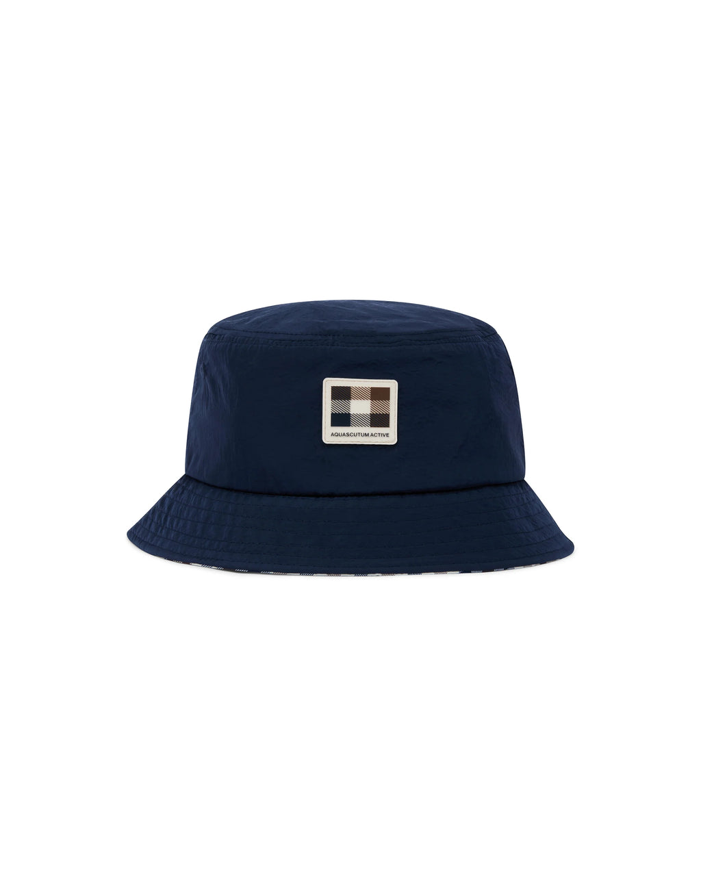 Aquascutum Active Lamina Badge Bucket Cap // NAVY