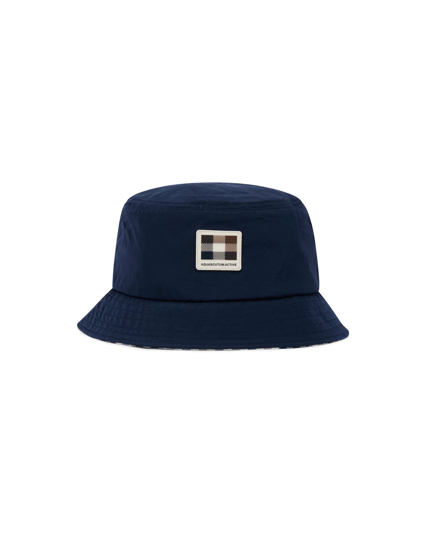 Aquascutum Active Lamina Badge Bucket Cap // NAVY