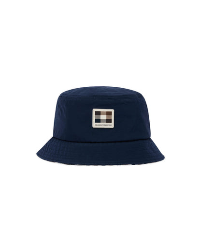 Aquascutum Active Lamina Badge Bucket Cap // NAVY