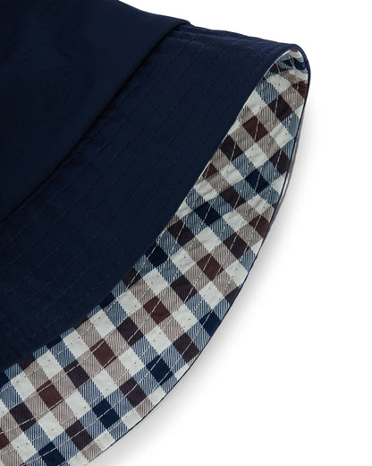 Aquascutum Active Lamina Badge Bucket Cap // NAVY