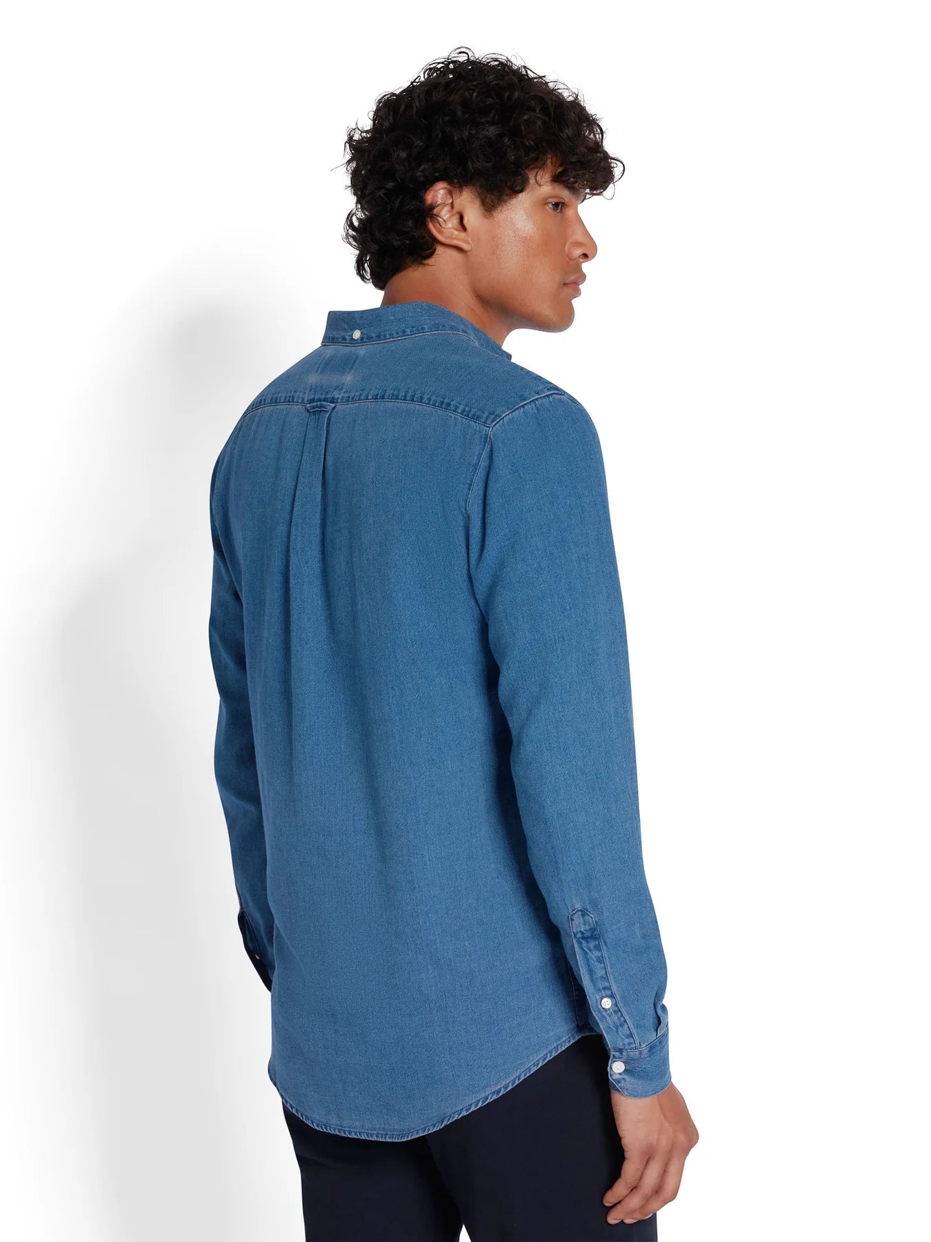 Farah Brewer Denim Shirt // STONE WASH