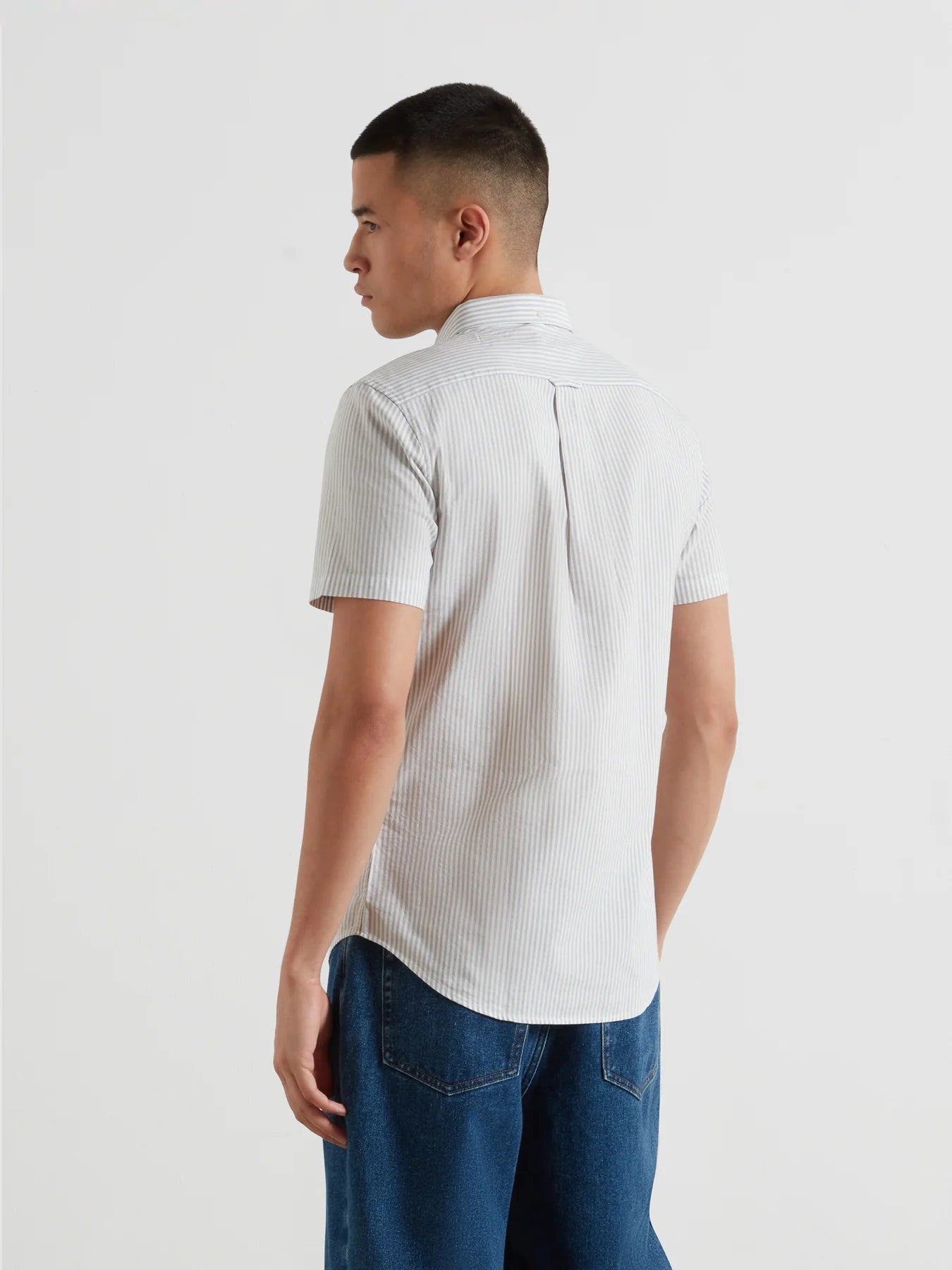 Farah Brewer Stripe Short Sleeve Shirt // BALSAM