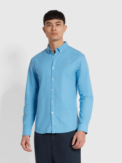 Farah Brewer Oxford LS Shirt // ARTIC BLUE