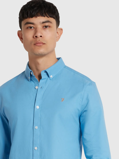 Farah Brewer Oxford LS Shirt // ARTIC BLUE