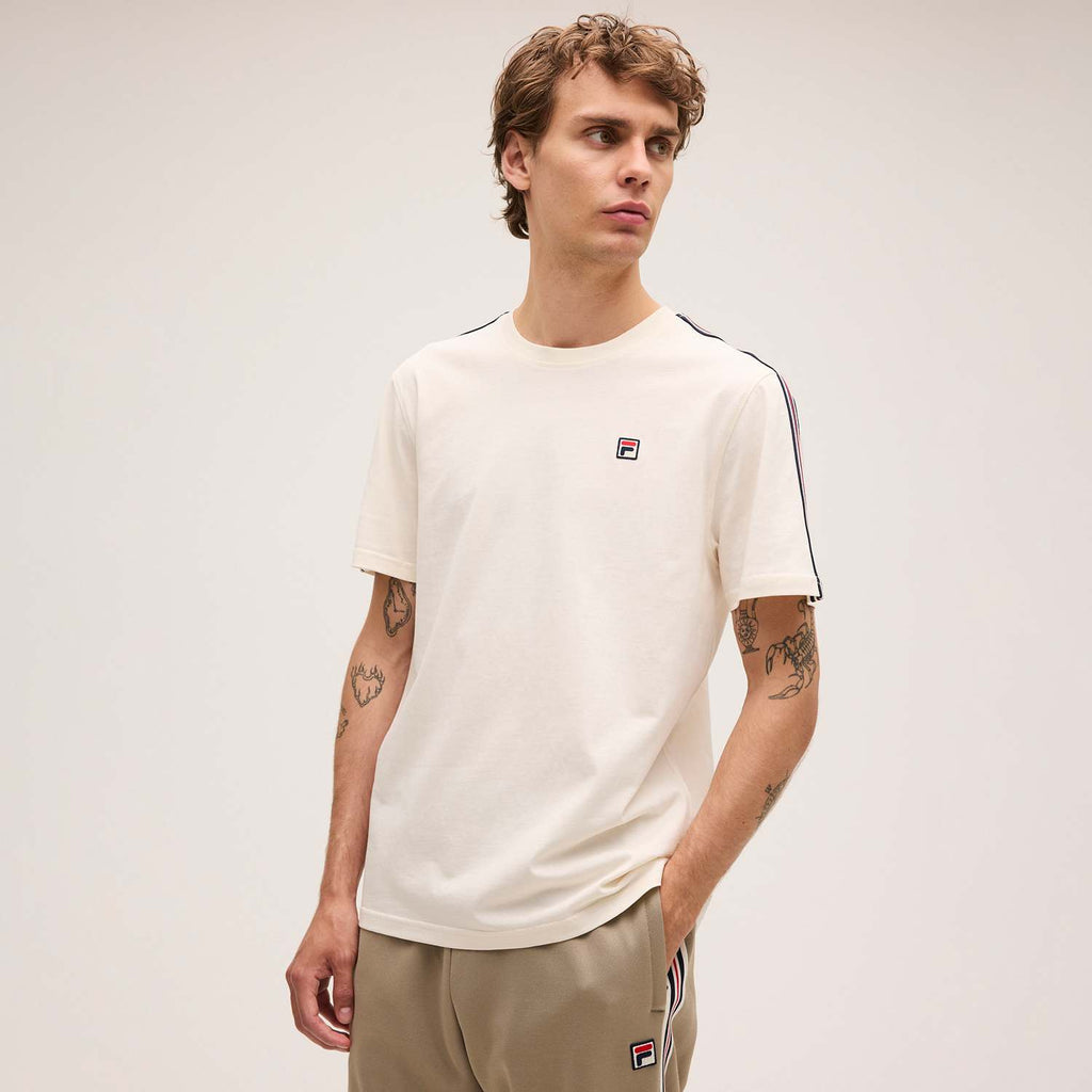 Fila BIELLA regular taped t-shirt // EGRET
