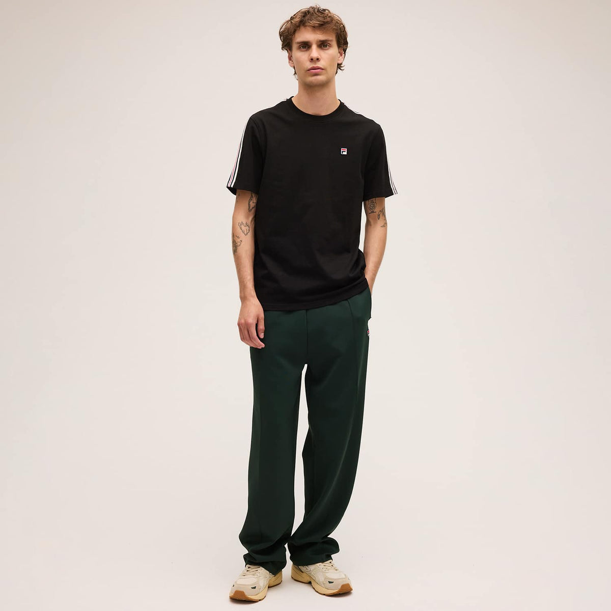 Fila BIELLA regular taped t-shirt // BLACK