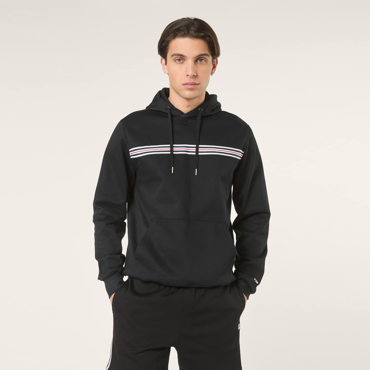 Fila Diecimo Regular Heritage Tape Hoodie // BLACK