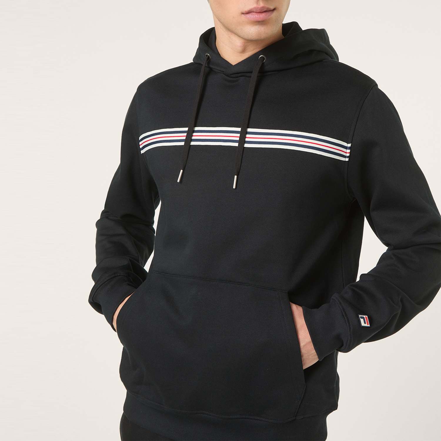 Fila Diecimo Regular Heritage Tape Hoodie // BLACK