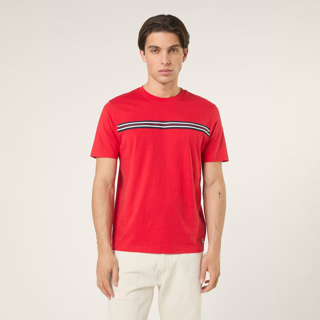 Fila Diecimo Regular Heritage Tape T-Shirt // RED