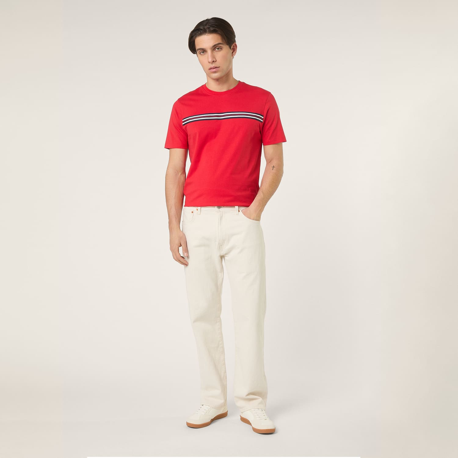 Fila Diecimo Regular Heritage Tape T-Shirt // RED