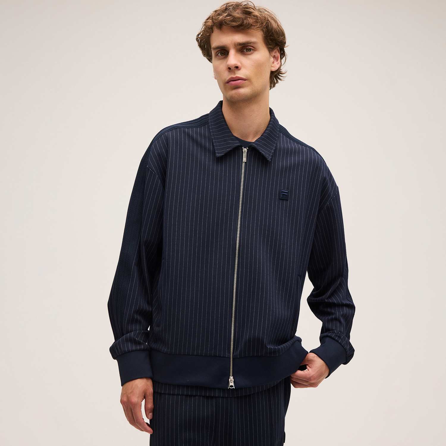 FILA Padola Regular Pinstripe Track Jacket // BLACK IRIS