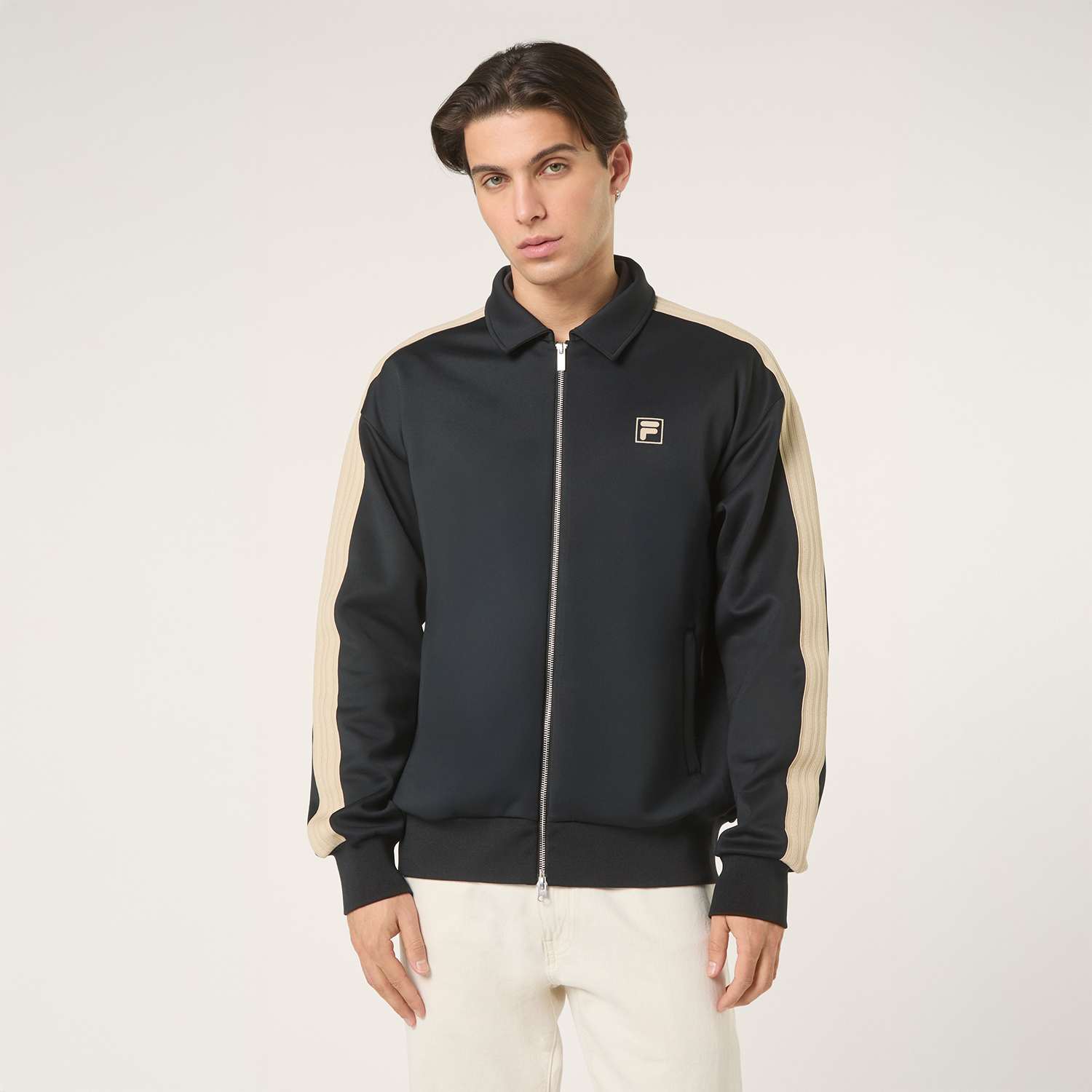 Fila Vaiano Relaxed Taped Track Jacket // BLACK