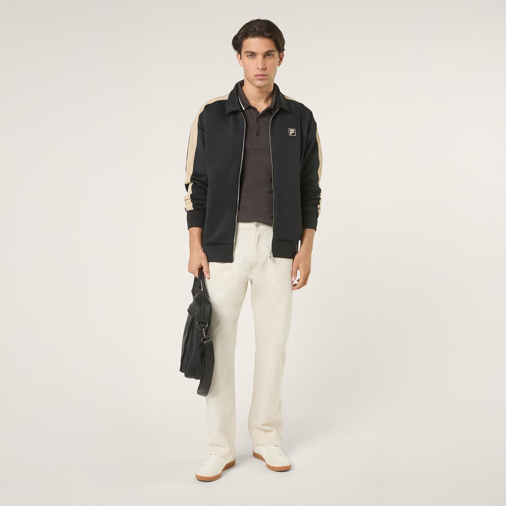 Fila Vaiano Relaxed Taped Track Jacket // BLACK