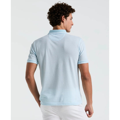 Penguin Jacquard Tipped 1/4 Zip Polo OPKS2530 // CRYSTAL BLUE