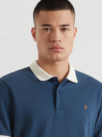 Farah Clement Textured Polo Shirt // AEGEAN BLUE