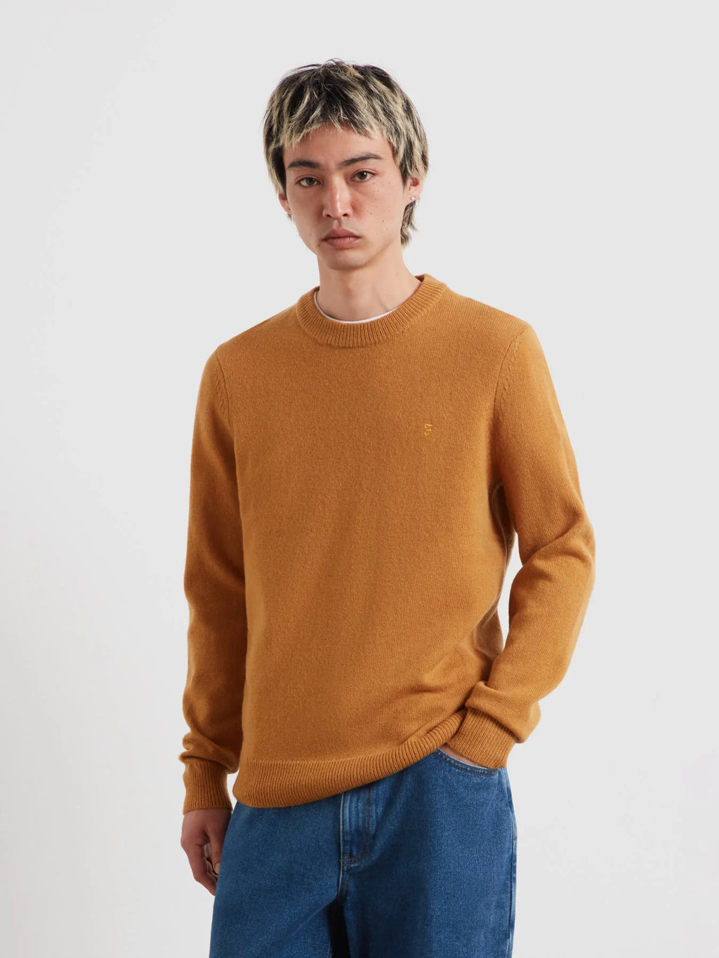 Farah Maidstone Lambswool Sweater // RUST