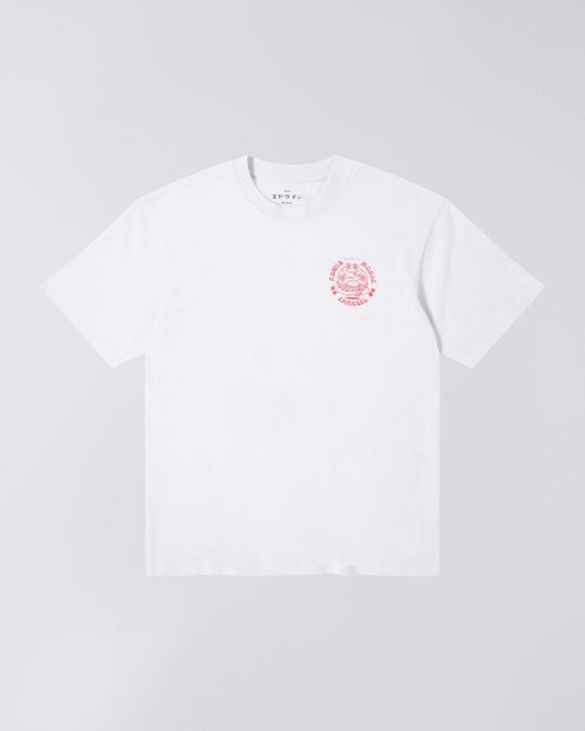 Edwin Music Channel T-Shirt // WHITE RED
