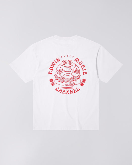 Edwin Music Channel T-Shirt // WHITE RED