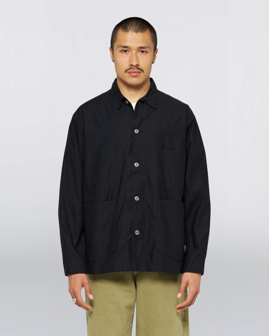 Edwin Coverall Overshirt // BLACK