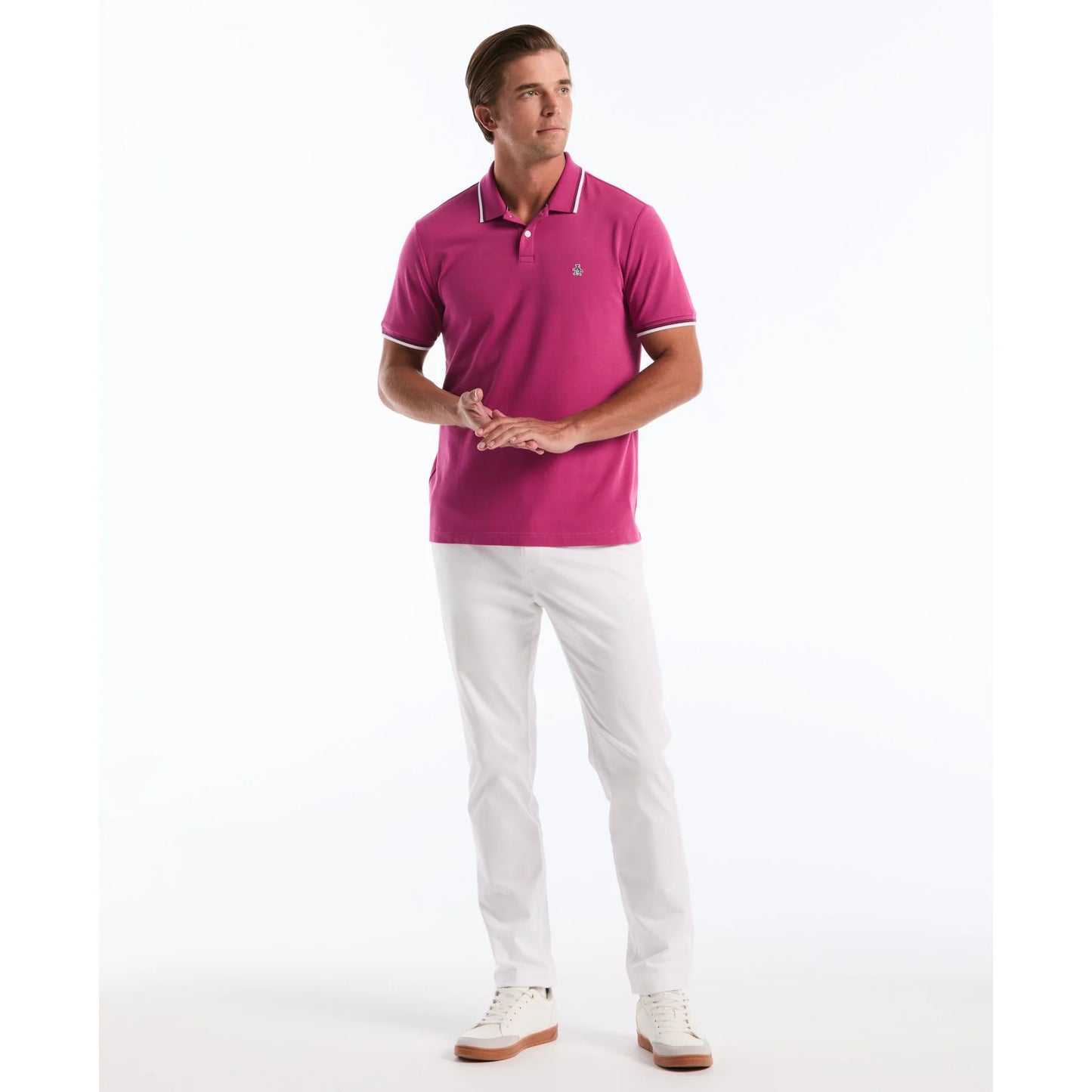 Penguin Tipped Pique Polo OPKSB720 // MAGENTA
