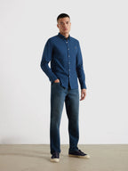 Farah Brewer Slim Fit LS Oxford Shirt // AEGEAN BLUE