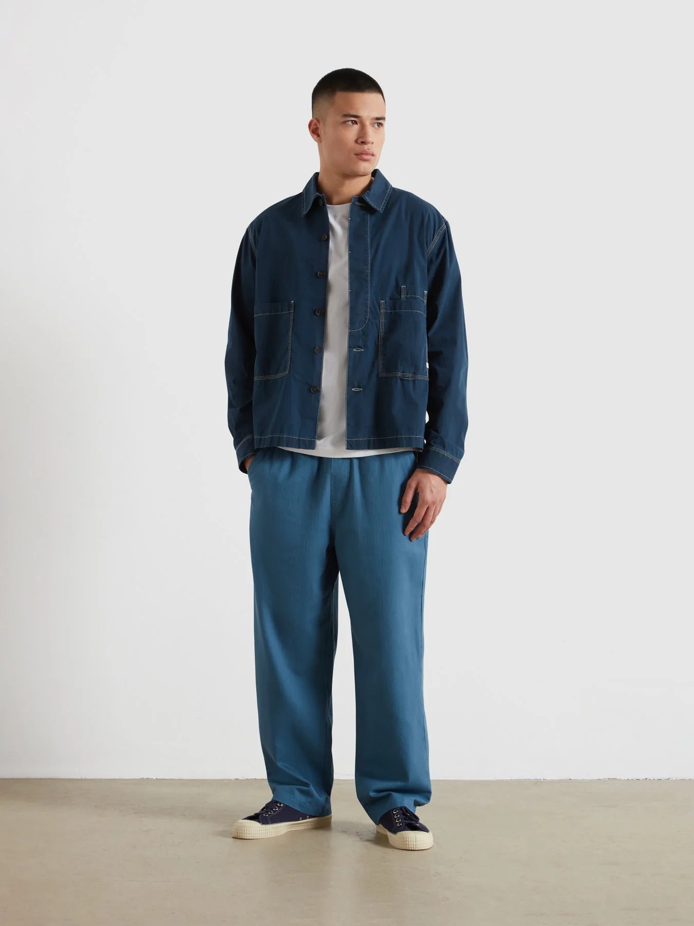 Farah Mattison Frost Finish Overshirt // AEGEAN BLUE