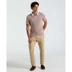 Penguin Tipped Jacquard Geo Print Polo OPKS2501GP // ORANGE PEEL