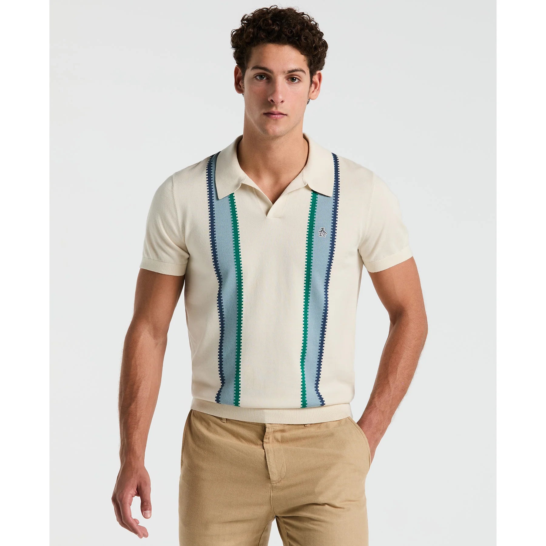 Penguin Vertical Stripe Sweater Polo OPGM2505 // BIRCH