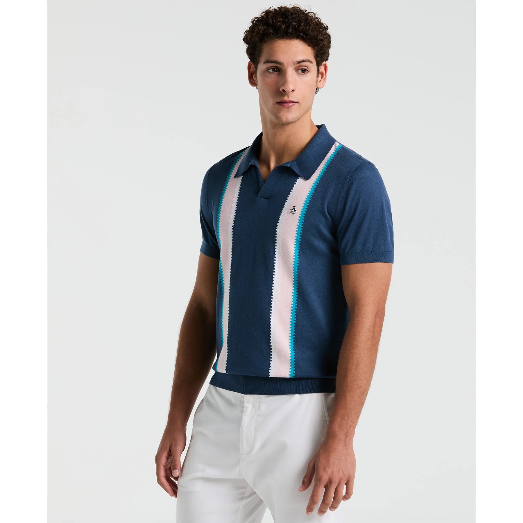 Penguin Vertical Stripe Sweater Polo OPGM2505 // SARGASSO SEA